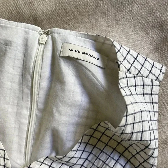 Club Monaco Cadhell White and Navy Checkered Romper Size 4 - Picture 5 of 8